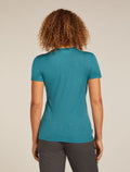 Women's Merino 150 Tech Lite Short Sleeve T-Shirt IB Wordmark Topaz - 2