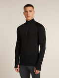Men's Merino 200 ZoneKnit™ Long Sleeve Half Zip Thermal Top Black - 1