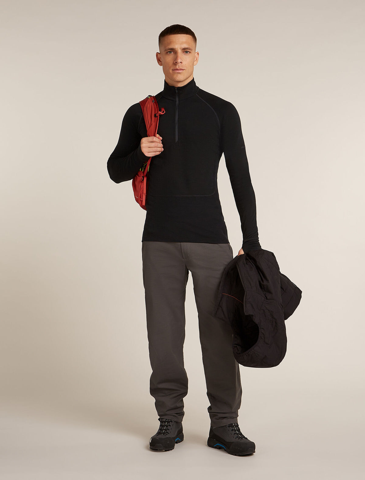 Men's Merino 200 ZoneKnit™ Long Sleeve Half Zip Thermal Top Black - 4