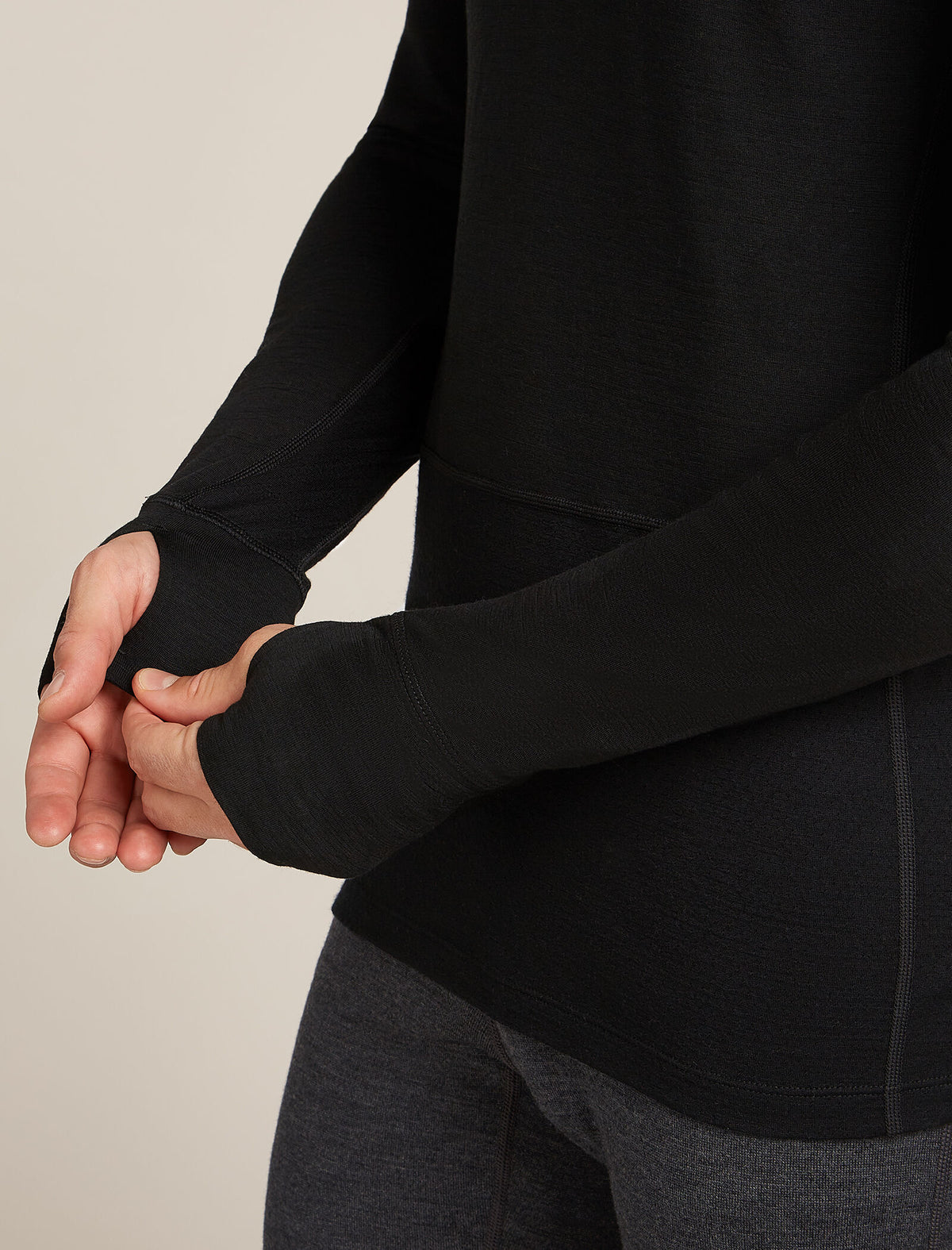 Men's Merino 200 ZoneKnit™ Long Sleeve Half Zip Thermal Top Black - 5