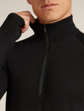 Men's Merino 200 ZoneKnit™ Long Sleeve Half Zip Thermal Top Black - 6