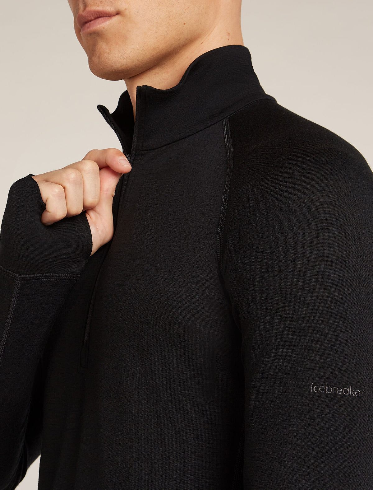 Men's Merino 200 ZoneKnit™ Long Sleeve Half Zip Thermal Top Black - 7