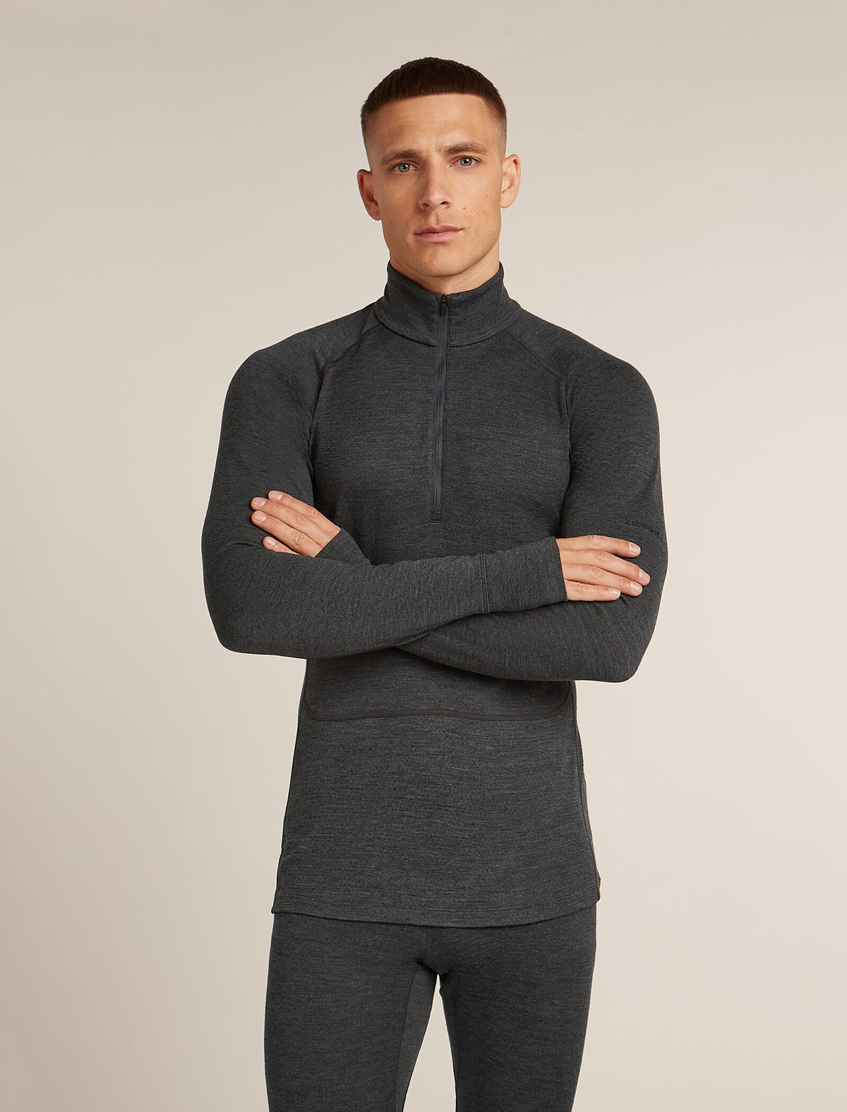 Men's Merino 260 ZoneKnit™ Long Sleeve Half Zip Thermal Top Jet Heather - 1