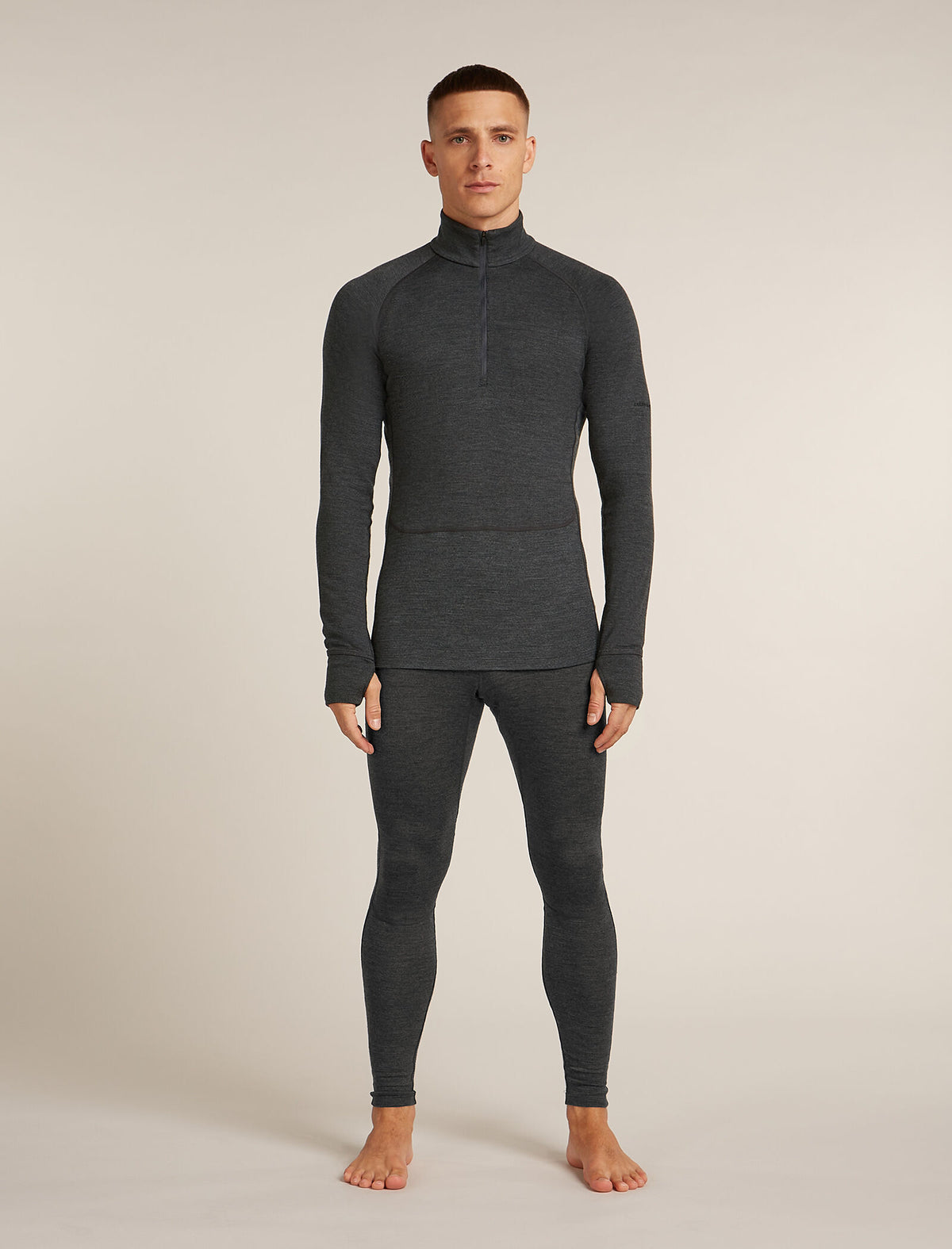 Men's Merino 260 ZoneKnit™ Long Sleeve Half Zip Thermal Top Jet Heather - 3