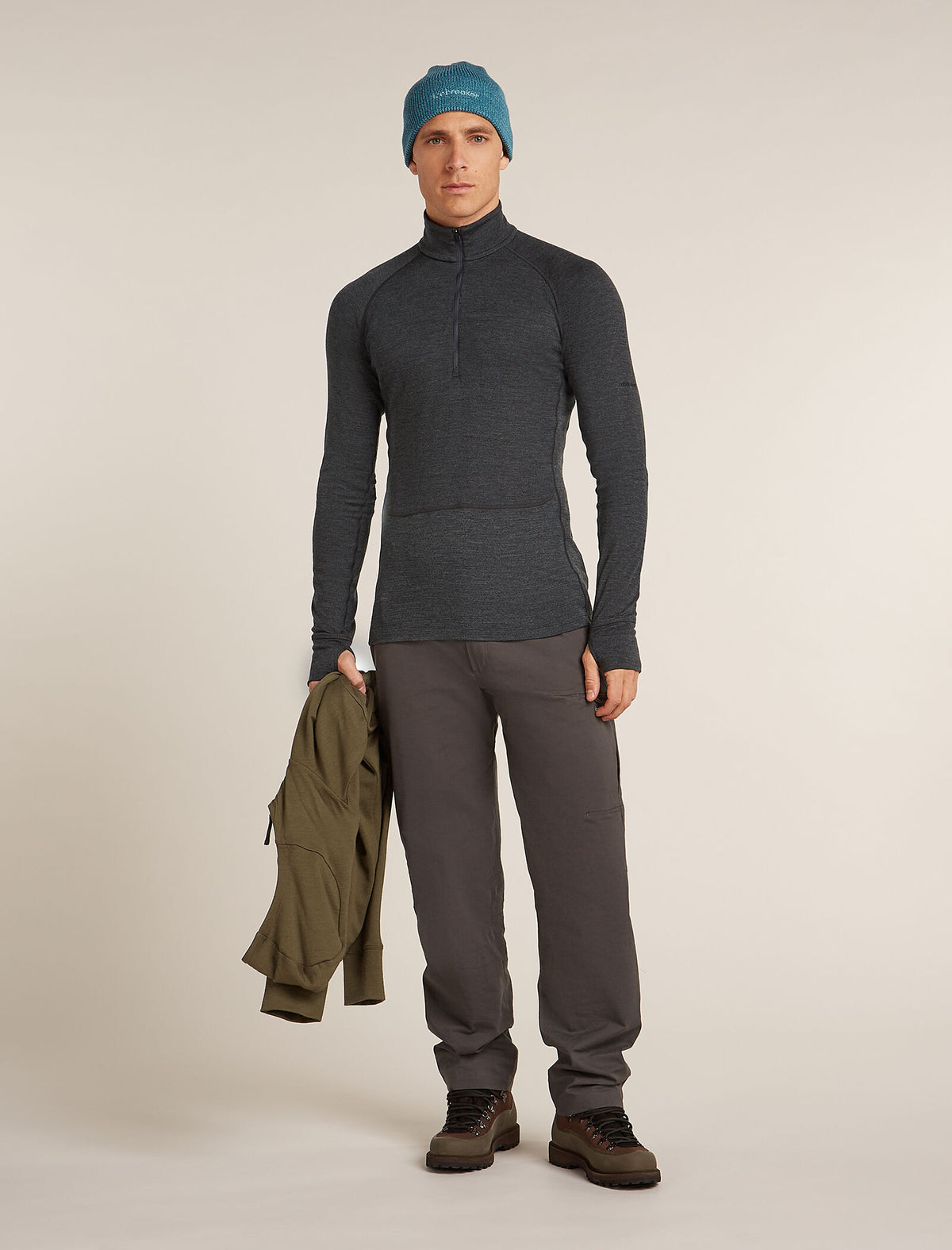 Men's Merino 260 ZoneKnit™ Long Sleeve Half Zip Thermal Top Jet Heather - 4