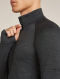 Men's Merino 260 ZoneKnit™ Long Sleeve Half Zip Thermal Top Jet Heather - 7