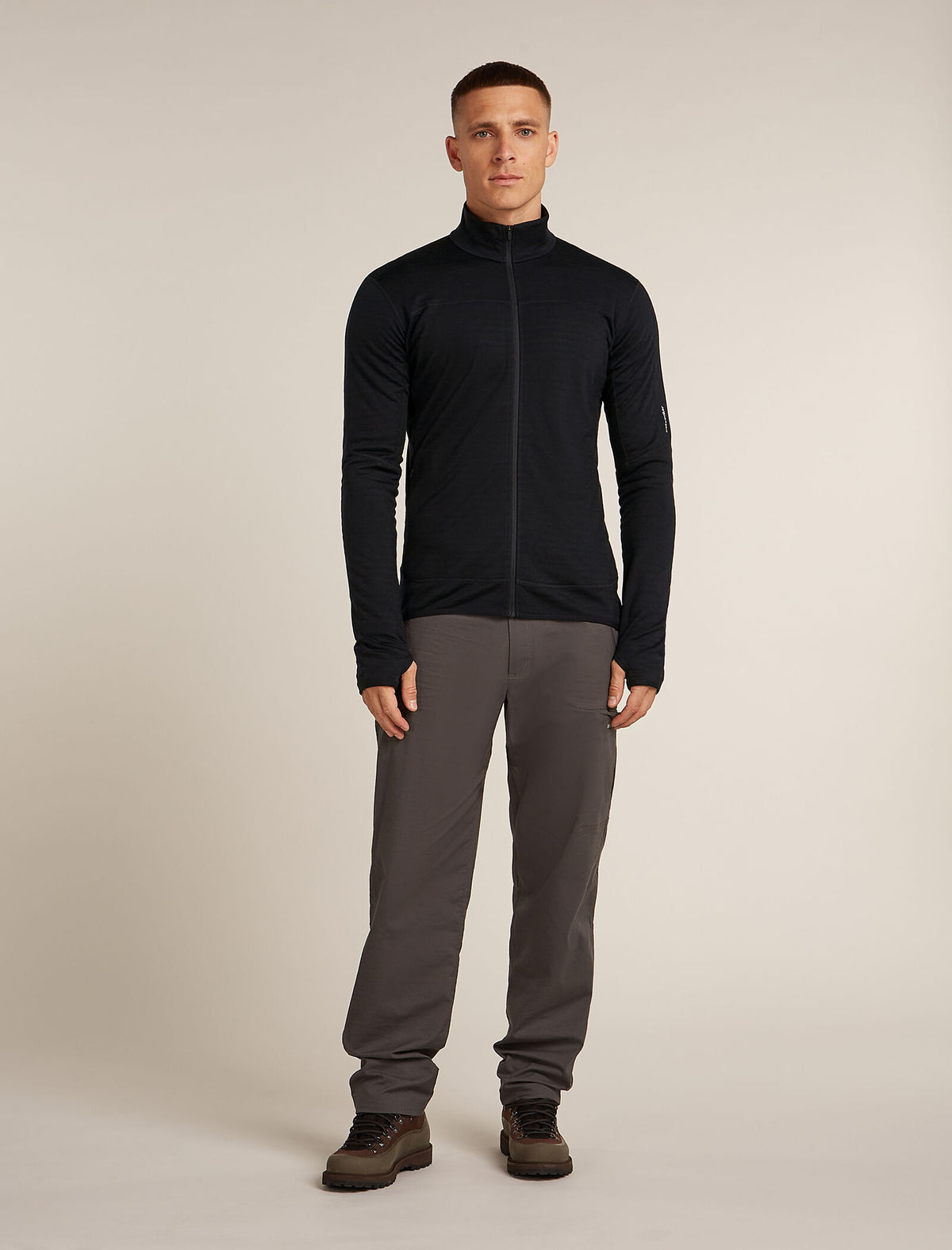 Men's Merino Blend 300 RealFleece™ Descender Long Sleeve Zip Jacket Black - 3