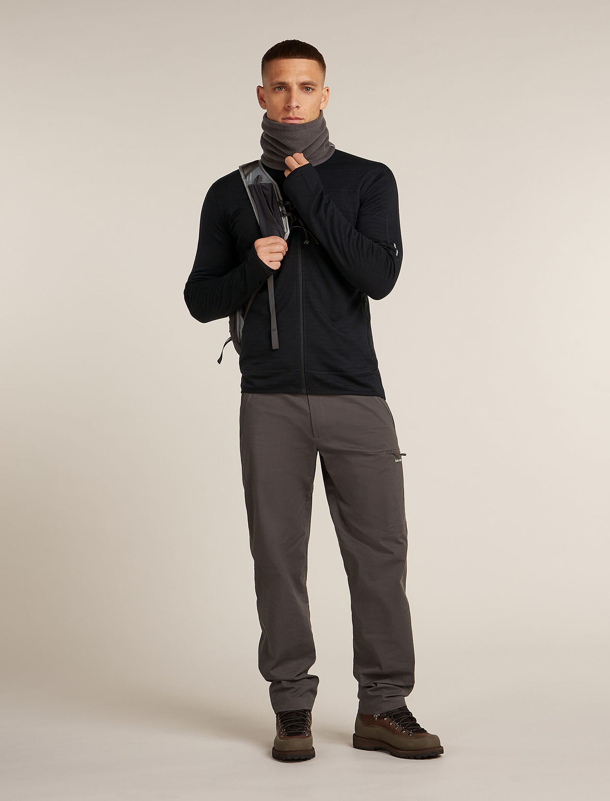 Men's Merino Blend 300 RealFleece™ Descender Long Sleeve Zip Jacket Black - 4
