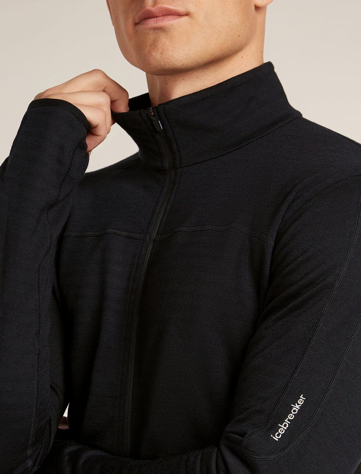 Men's Merino Blend 300 RealFleece™ Descender Long Sleeve Zip Jacket Black - 8