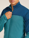 Men's Merino Blend 300 RealFleece™ Descender Long Sleeve Zip Jacket Topaz/Atlantis - 6