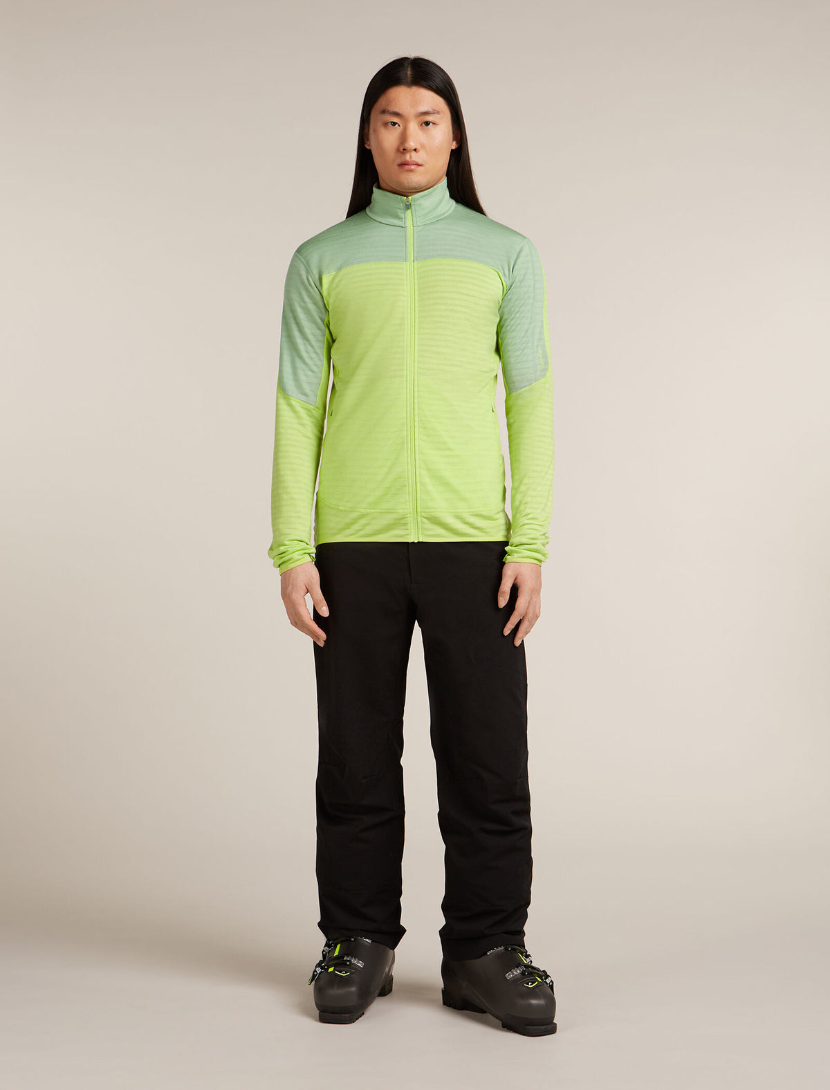 Men's Merino Blend 300 RealFleece™ Descender Long Sleeve Zip Jacket Peridot/Seaglass - 3