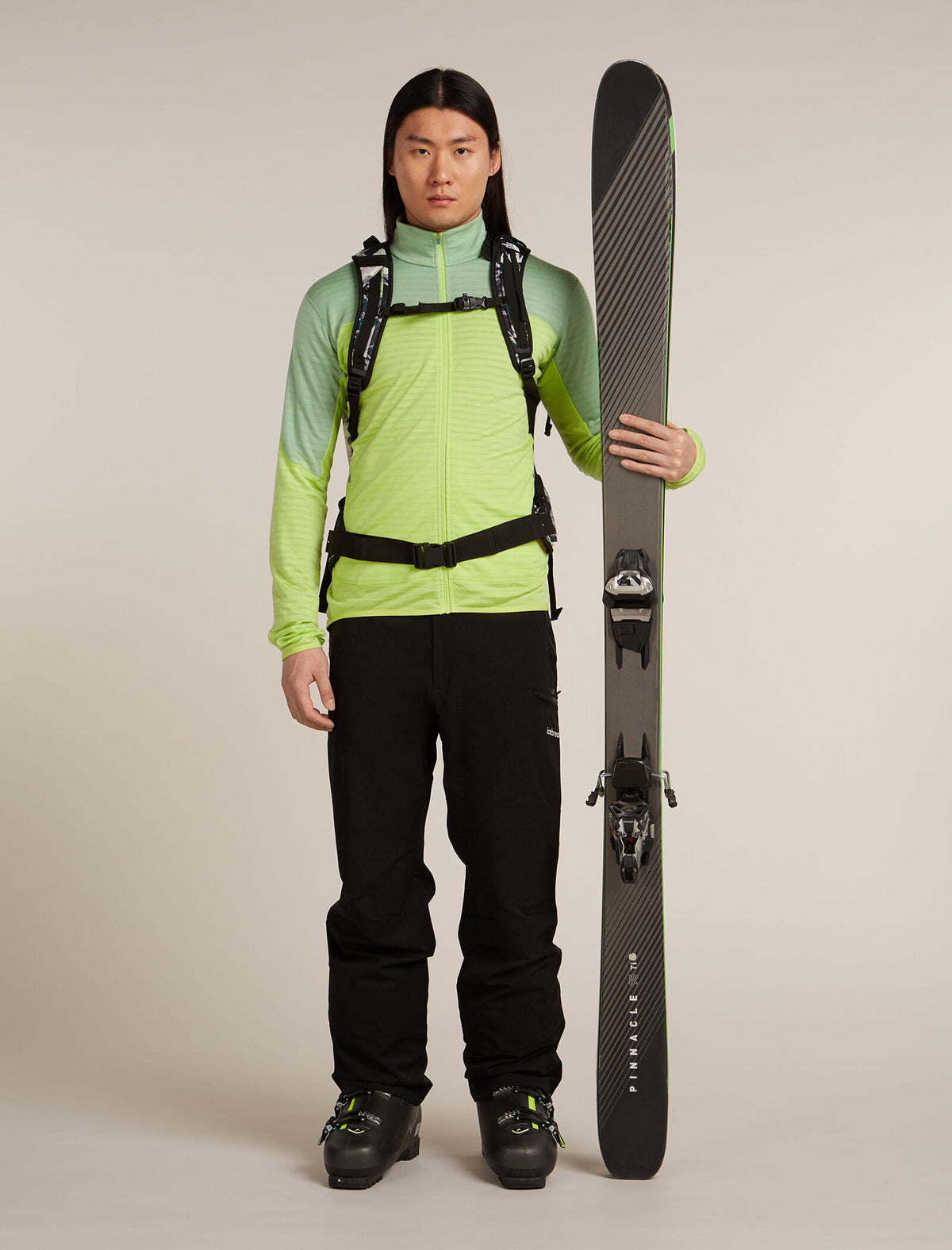 Men's Merino Blend 300 RealFleece™ Descender Long Sleeve Zip Jacket Peridot/Seaglass - 4