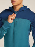 Men's Merino Blend 300 RealFleece™ Descender Long Sleeve Zip Hoodie Topaz/Atlantis - 6