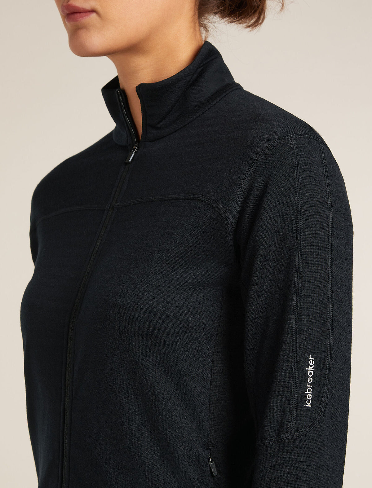 Women's Merino Blend 300 RealFleece™ Descender Long Sleeve Zip Jacket Black - 5