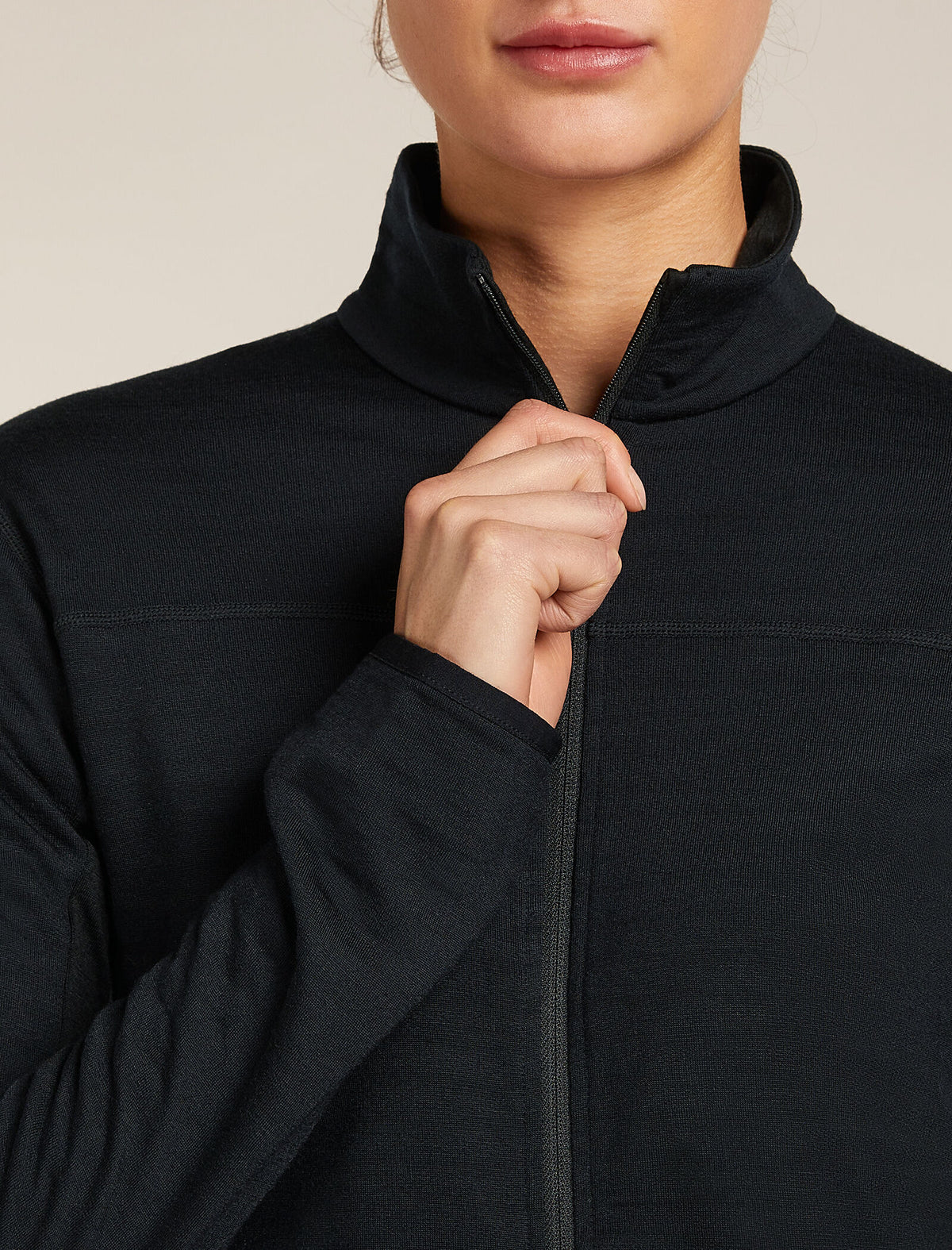 Women's Merino Blend 300 RealFleece™ Descender Long Sleeve Zip Jacket Black - 7