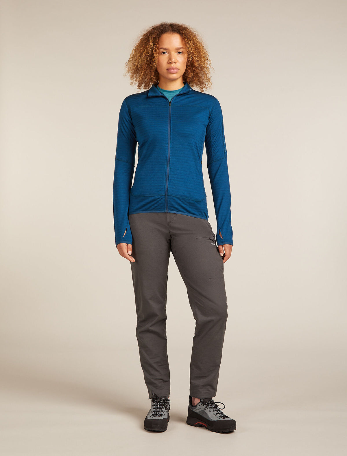 Women's Merino Blend 300 RealFleece™ Descender Long Sleeve Zip Jacket Atlantis - 3