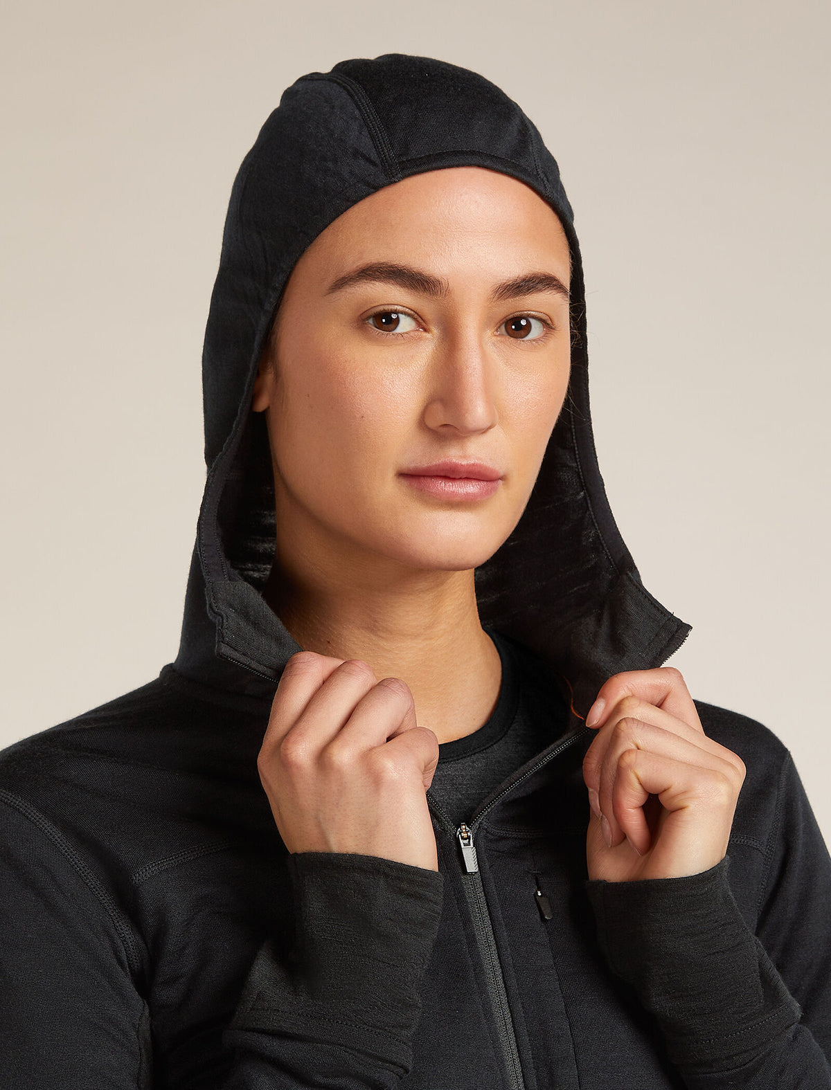 Women's Merino Blend 300 RealFleece™ Descender Long Sleeve Zip Hoodie Black - 8