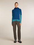 Women's Merino Blend 300 RealFleece™ Descender Long Sleeve Zip Hoodie Topaz/Atlantis - 3