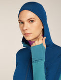 Women's Merino Blend 300 RealFleece™ Descender Long Sleeve Zip Hoodie Topaz/Atlantis - 8