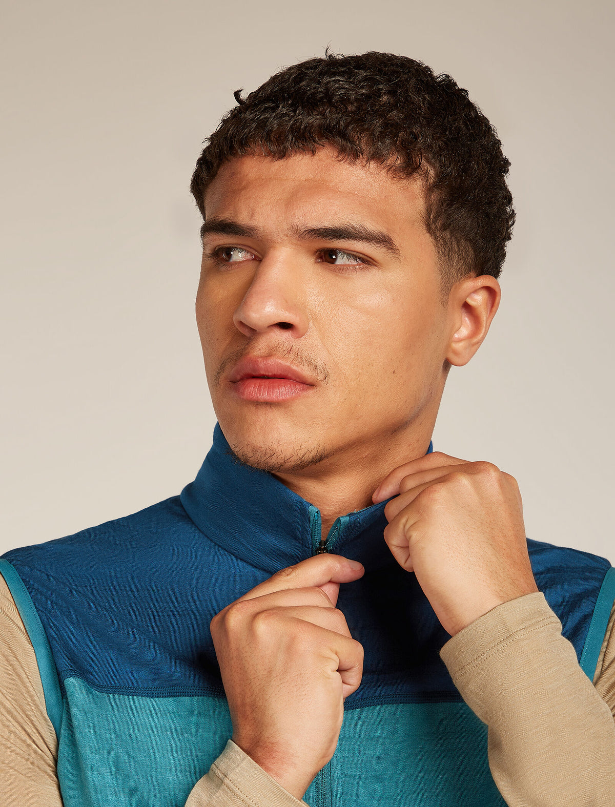 Men's Merino Blend 300 RealFleece™ Descender Vest Topaz/Atlantis - 6