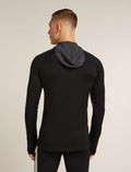 Men's Merino 200 Oasis+ Long Sleeve Half Zip Thermal Hoodie Black/Jet Heather - 2