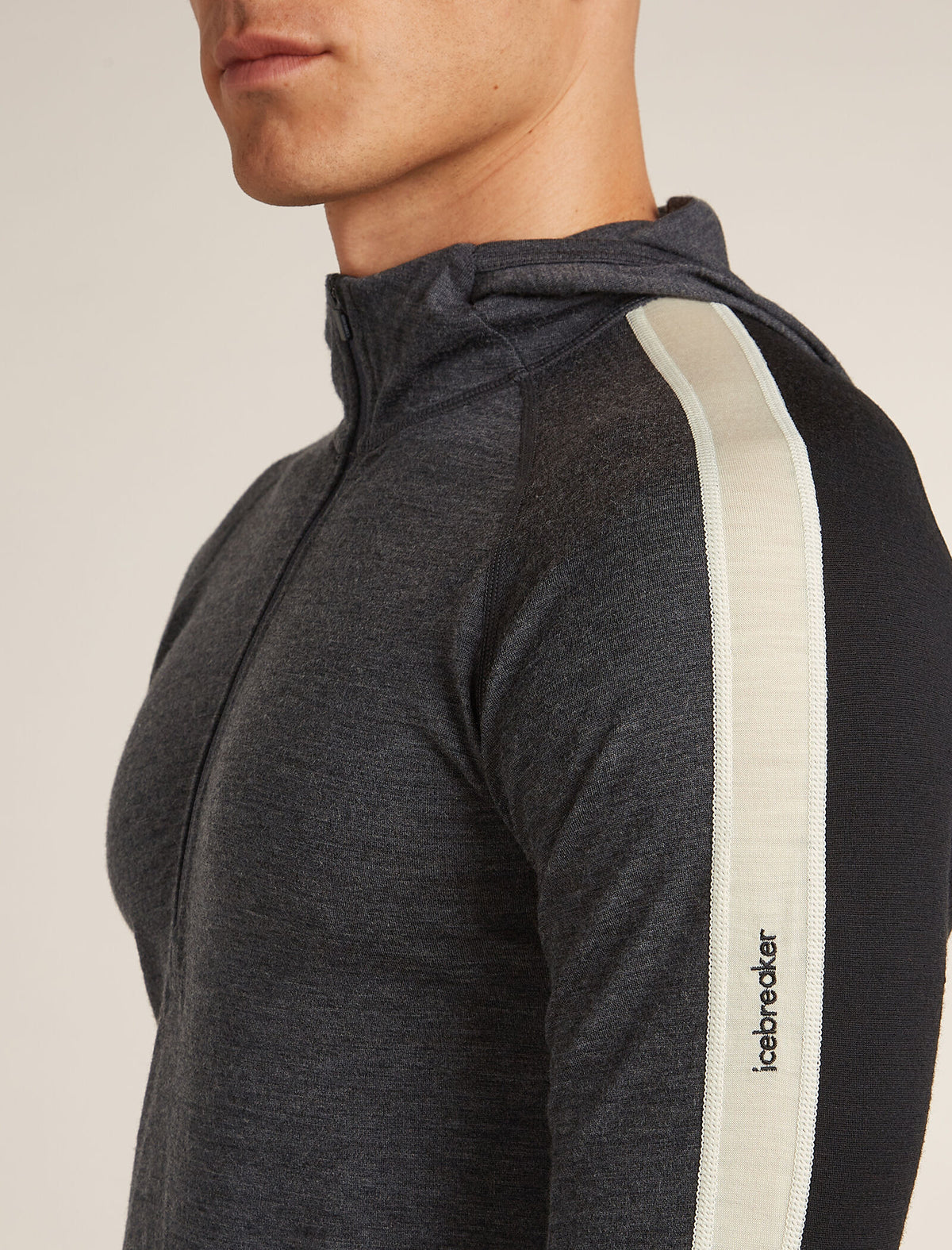 Men's Merino 200 Oasis+ Long Sleeve Half Zip Thermal Hoodie Black/Jet Heather - 6