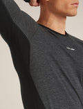 Men's Merino 200 Oasis+ Long Sleeve Crewe Thermal Top Black/Jet Heather - 7