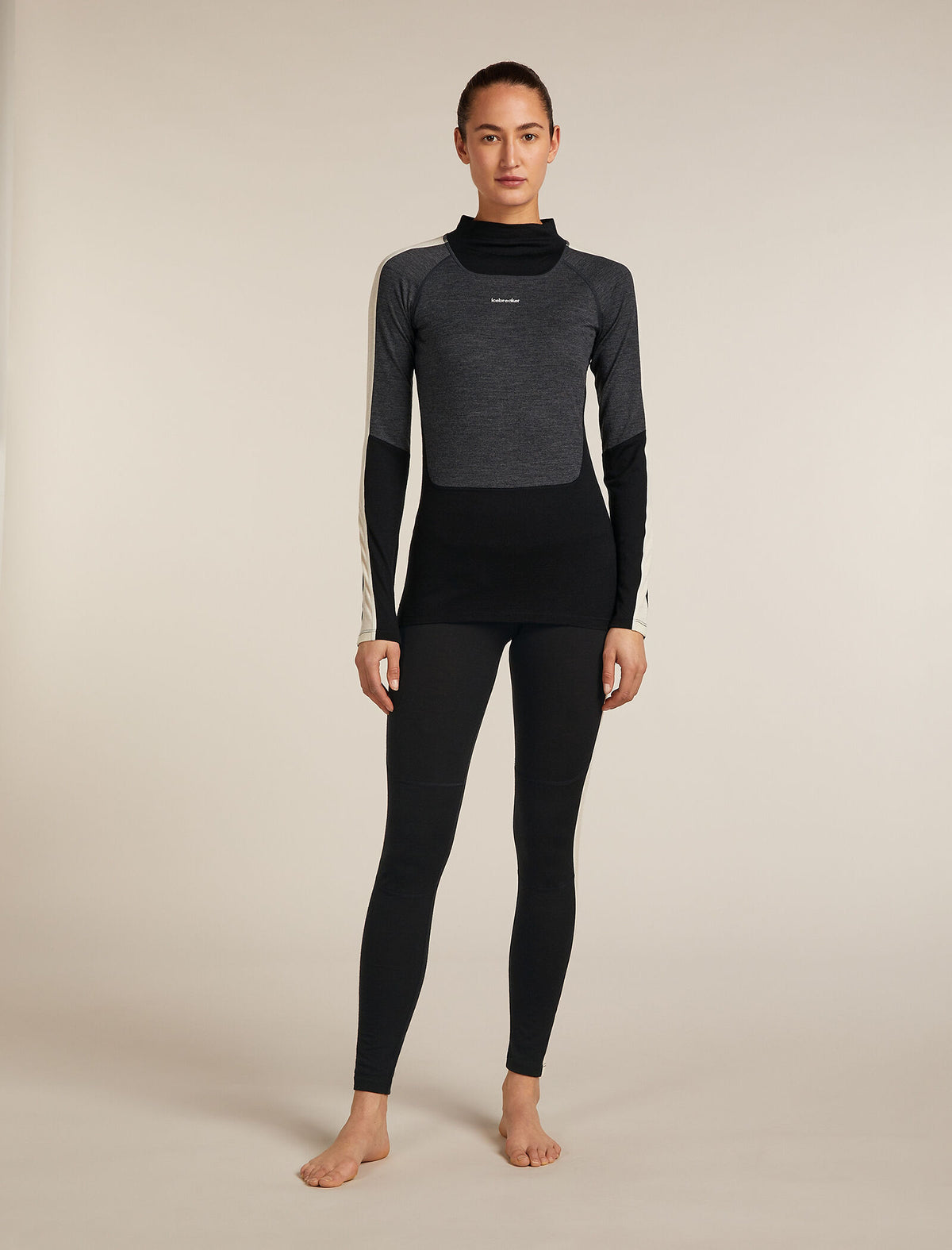 Women's Merino 200 Oasis+ Long Sleeve High Neck Thermal Top Black/Jet Hthr - 3