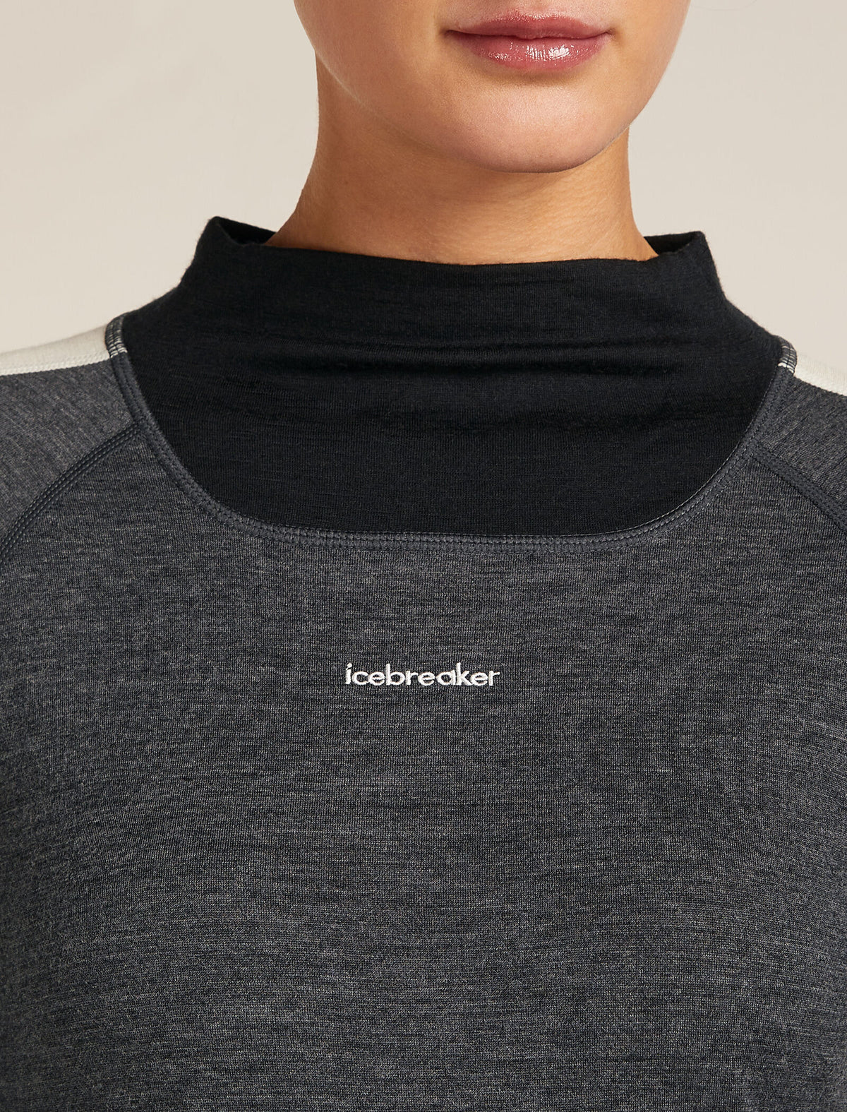 Women's Merino 200 Oasis+ Long Sleeve High Neck Thermal Top Black/Jet Hthr - 5