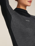 Women's Merino 200 Oasis+ Long Sleeve High Neck Thermal Top Black/Jet Hthr - 8