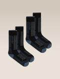 Women's Merino Blend Ski+ Medium Over The Calf  2 Pack Socks Black/Dawn - 1