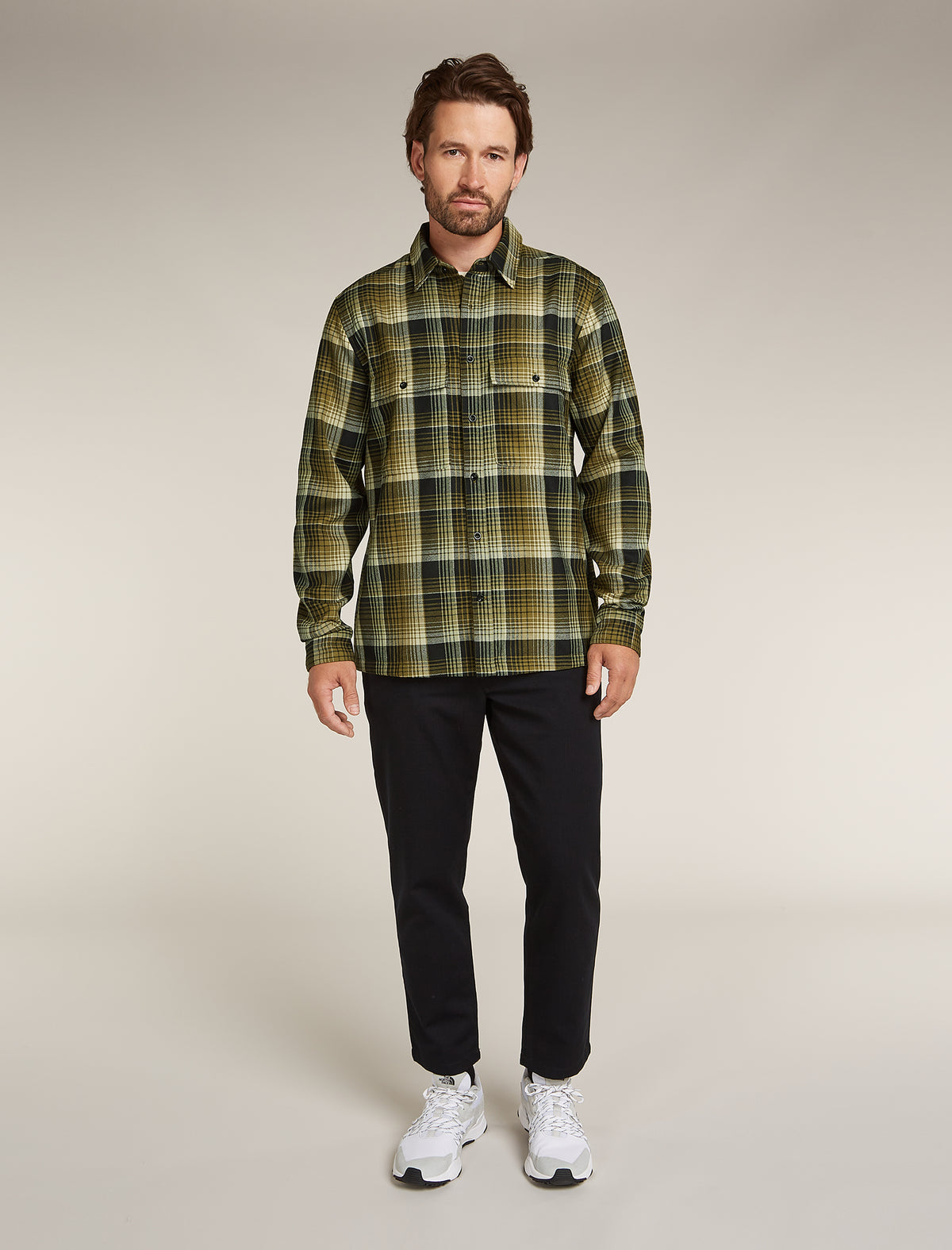 Men's Merino 200 Dawnder Long Sleeve Flannel Shirt Plaid  - 5