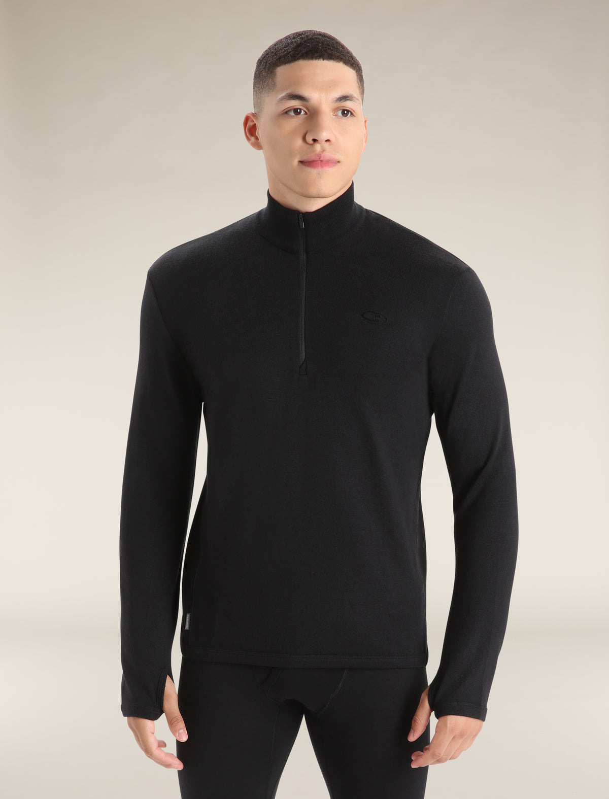 Men's Original Long Sleeve Half Zip Top Black - 1