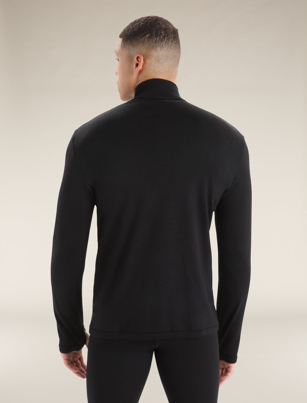 Men's Original Long Sleeve Half Zip Top Black - 3
