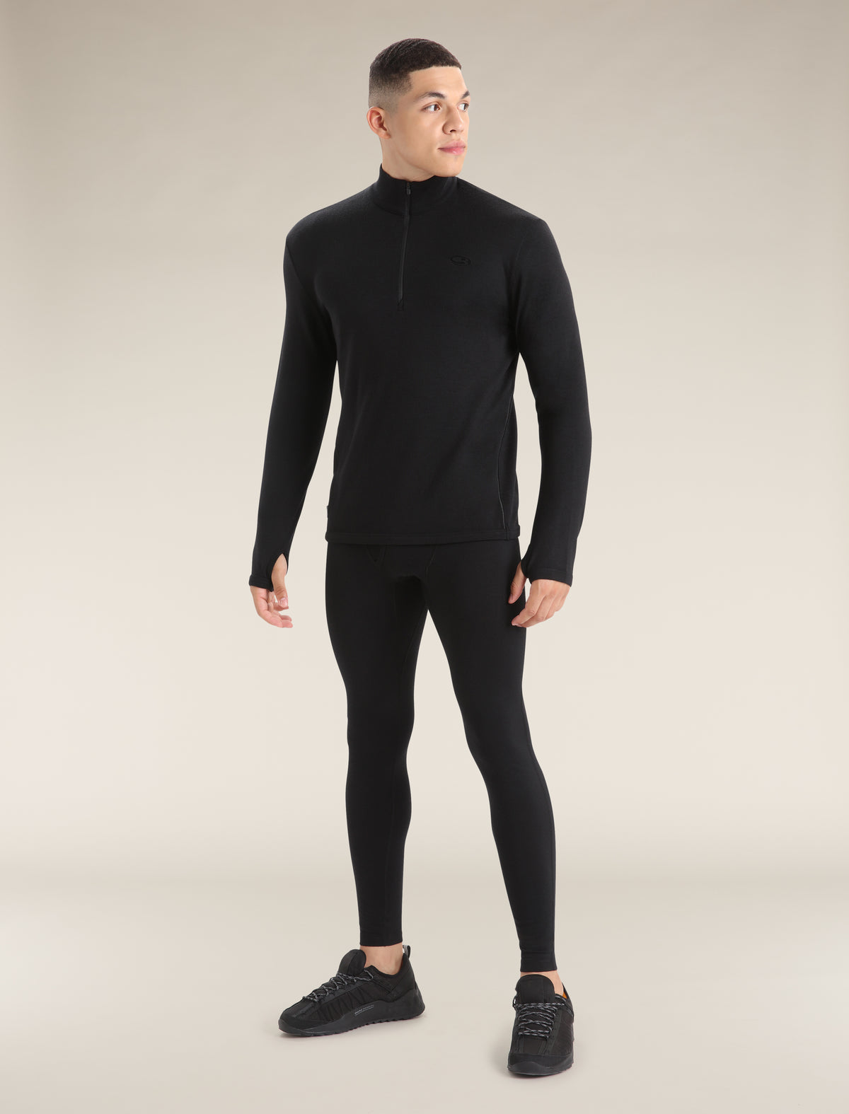 Men's Original Long Sleeve Half Zip Top Black - 4