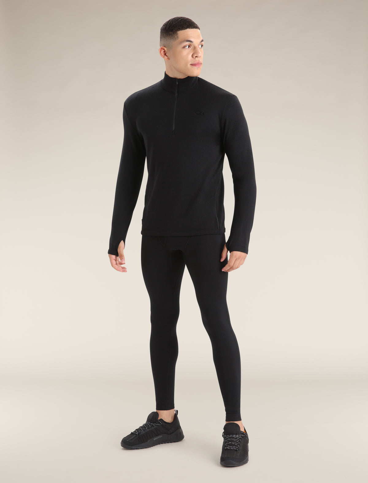 Men's Original Long Sleeve Half Zip Top Black - 5