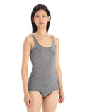 Women's Merino 150 Siren Tank Twister Heather/Sea Blue - 1