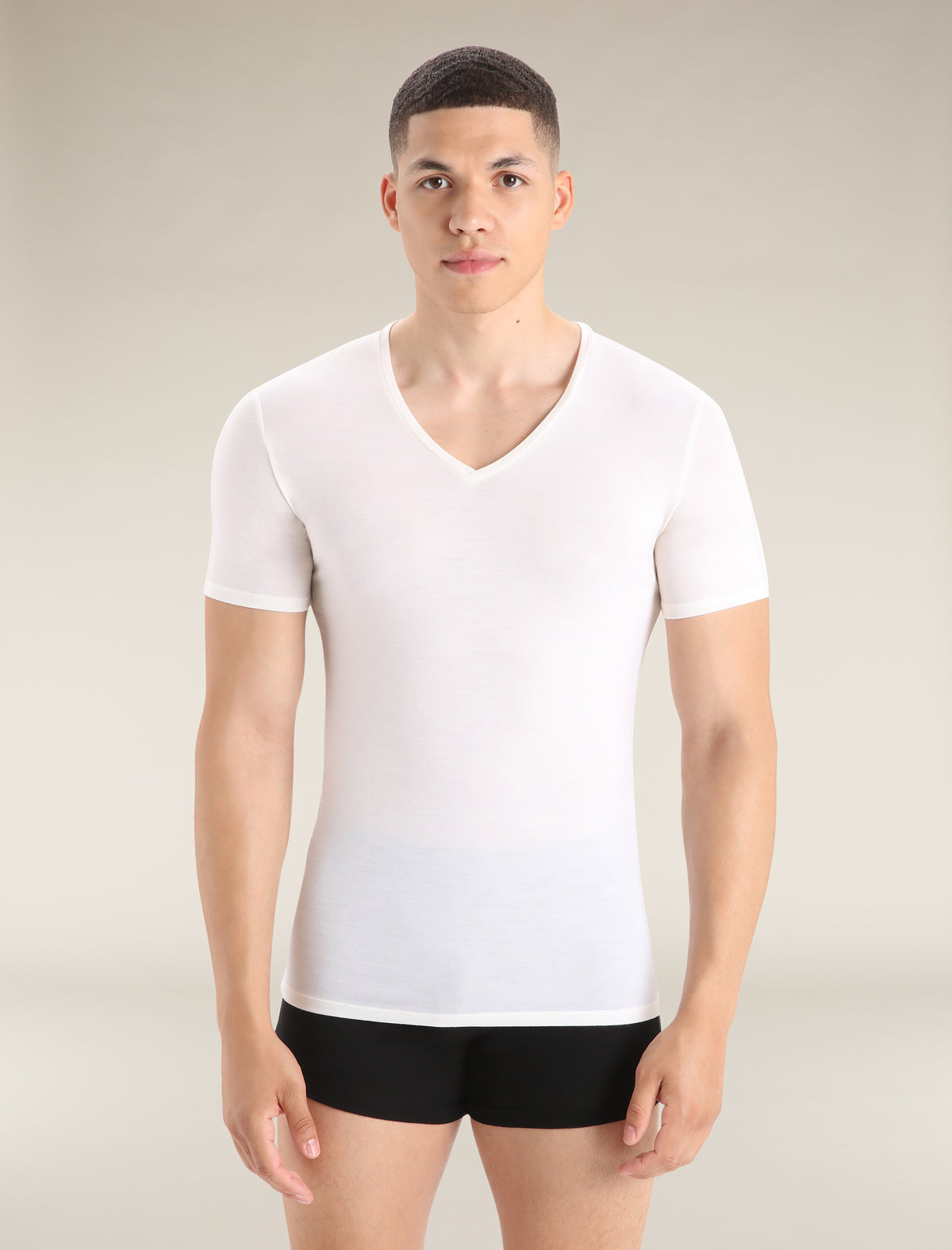 Men's Merino 150 Anatomica Short Sleeve V Neck Top Snow - 1
