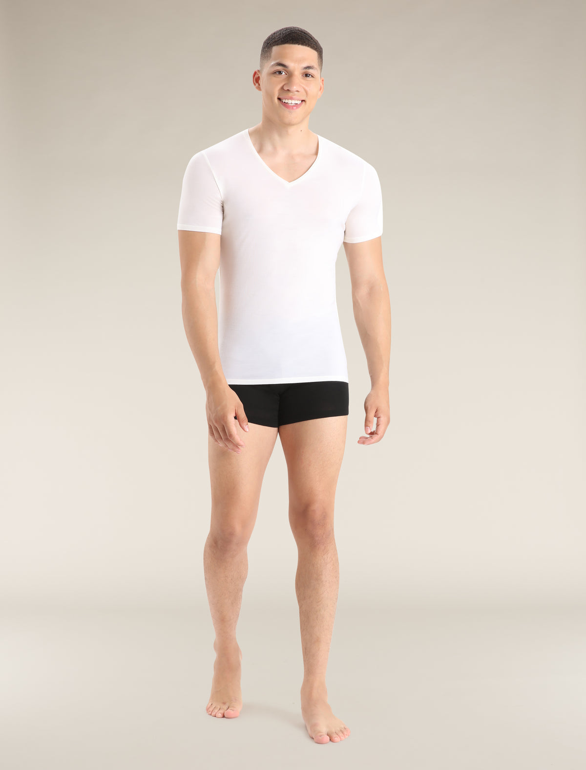 Men's Merino 150 Anatomica Short Sleeve V Neck Top Snow - 3