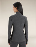 Women's Descender Long Sleeve Zip Jacket Jet Heather/Black - 3