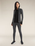 Women's Descender Long Sleeve Zip Jacket Jet Heather/Black - 4