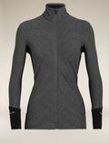 Women's Descender Long Sleeve Zip Jacket Jet Heather/Black - 10