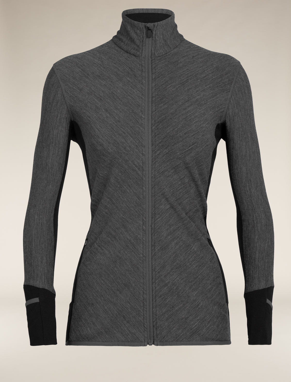 Women's Descender Long Sleeve Zip Jacket Jet Heather/Black - 9