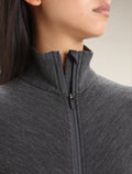 Women's Descender Long Sleeve Zip Jacket Jet Heather/Black - 5