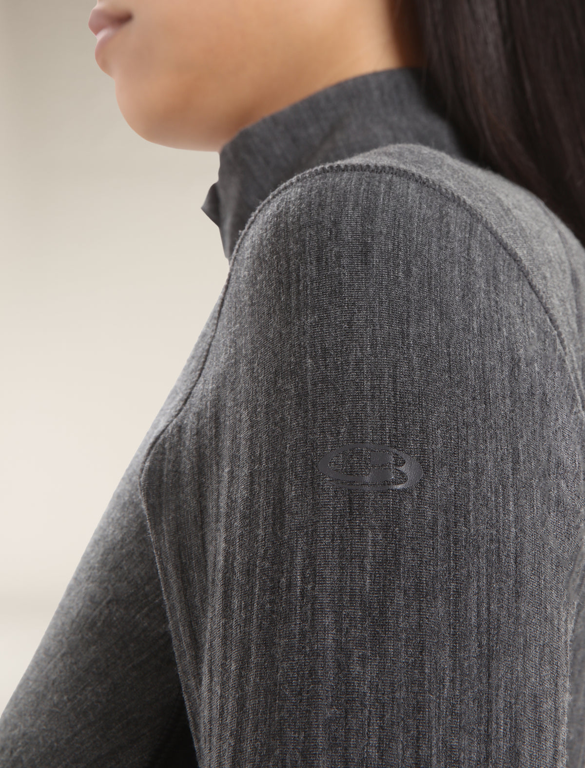 Women's Descender Long Sleeve Zip Jacket Jet Heather/Black - 5