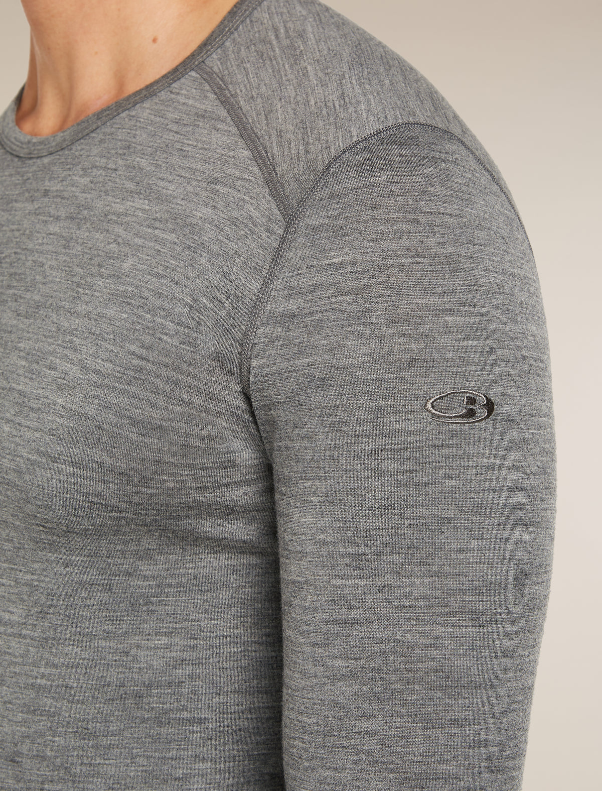 Men's Merino 200 Oasis Long Sleeve Crewe Thermal Top Gritstone Heather - 5