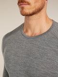 Men's Merino 200 Oasis Long Sleeve Crewe Thermal Top Gritstone Heather - 6