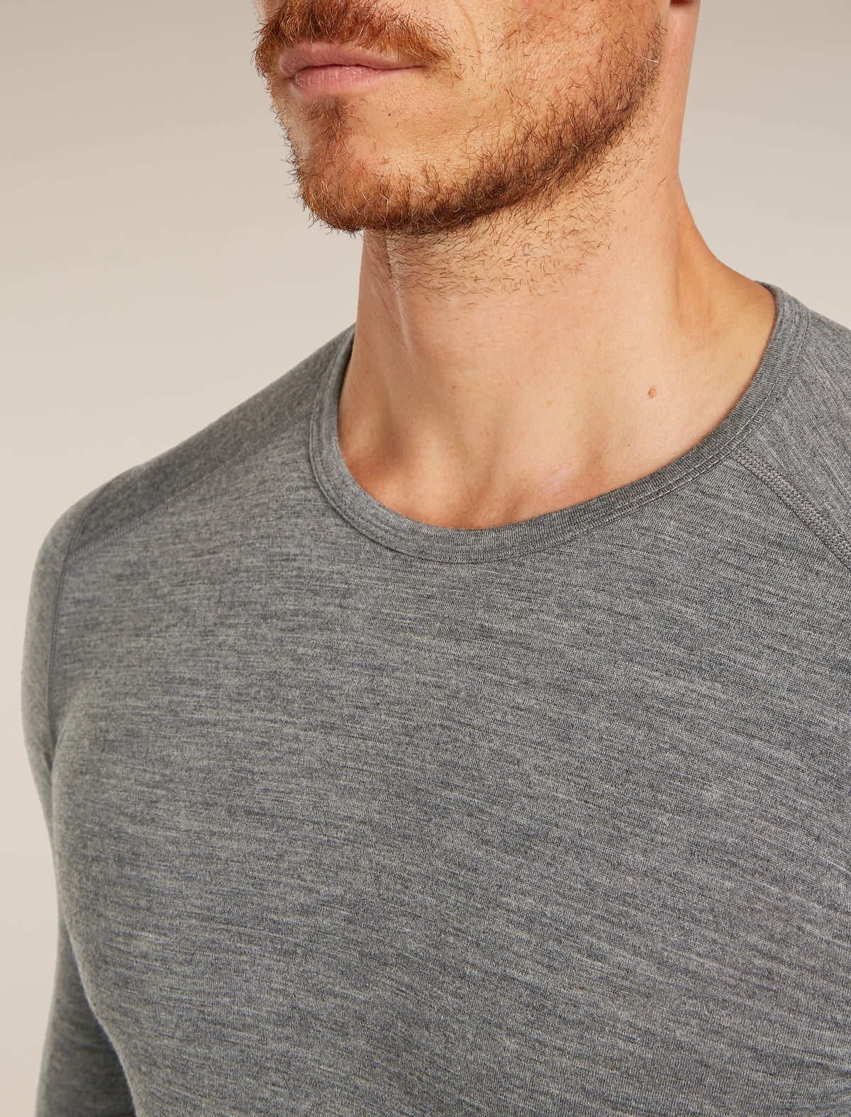 Men's Merino 200 Oasis Long Sleeve Crewe Thermal Top Gritstone Heather - 6