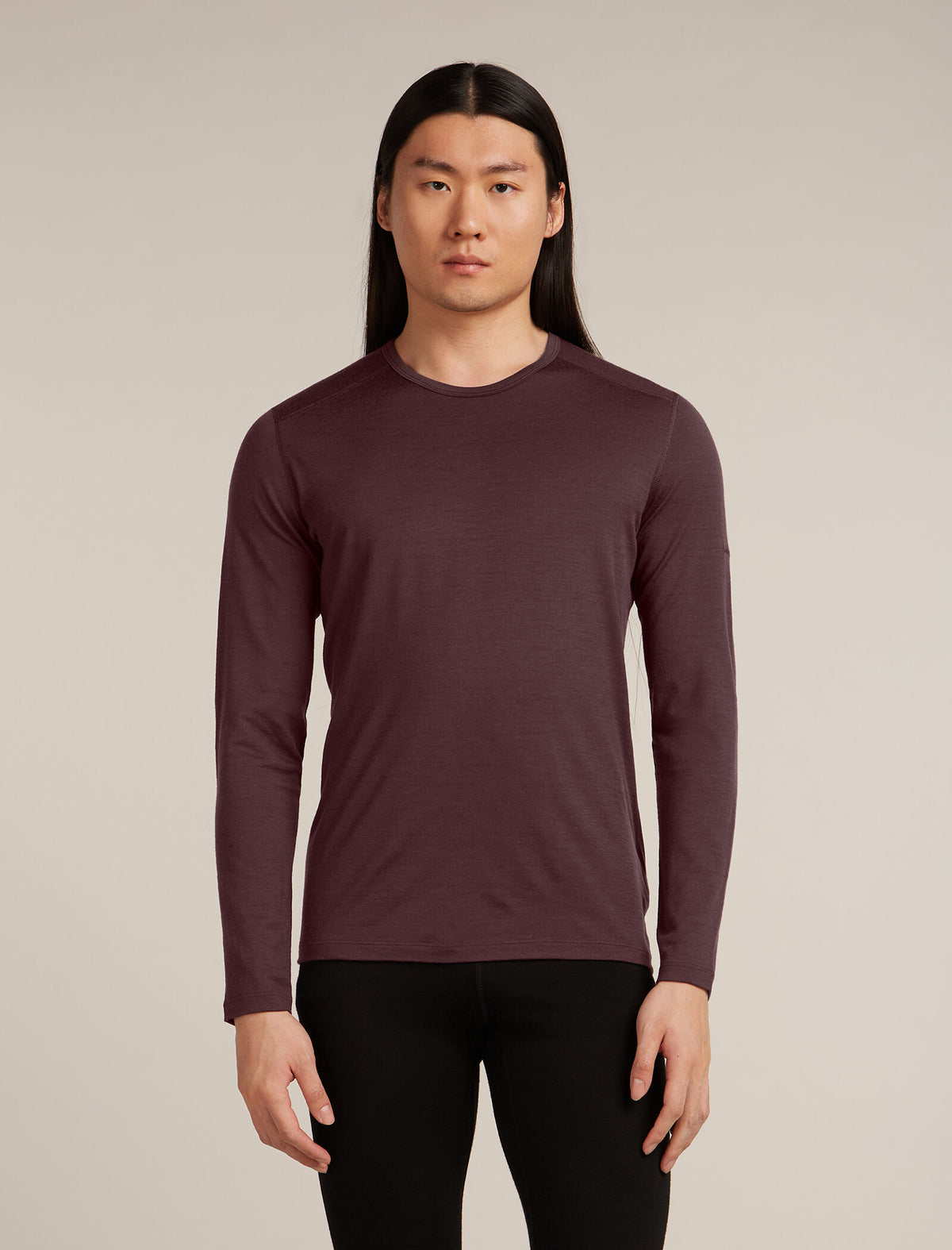 Men's Merino 200 Oasis Long Sleeve Crewe Thermal Top Java - 1