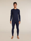 Men's Merino 200 Oasis Long Sleeve Crewe Thermal Top Midnight Navy - 3